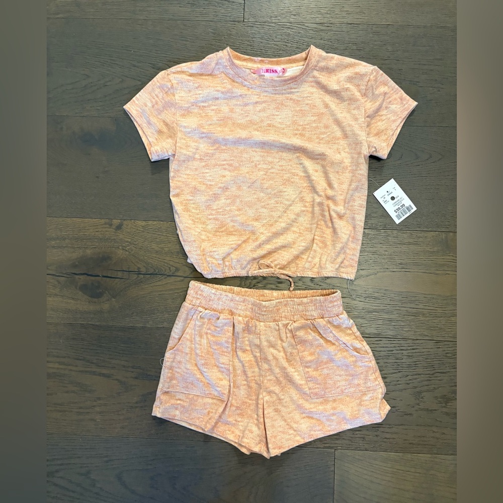 Girls peach summer two summer outfit sz 10/12 NWT ret $46